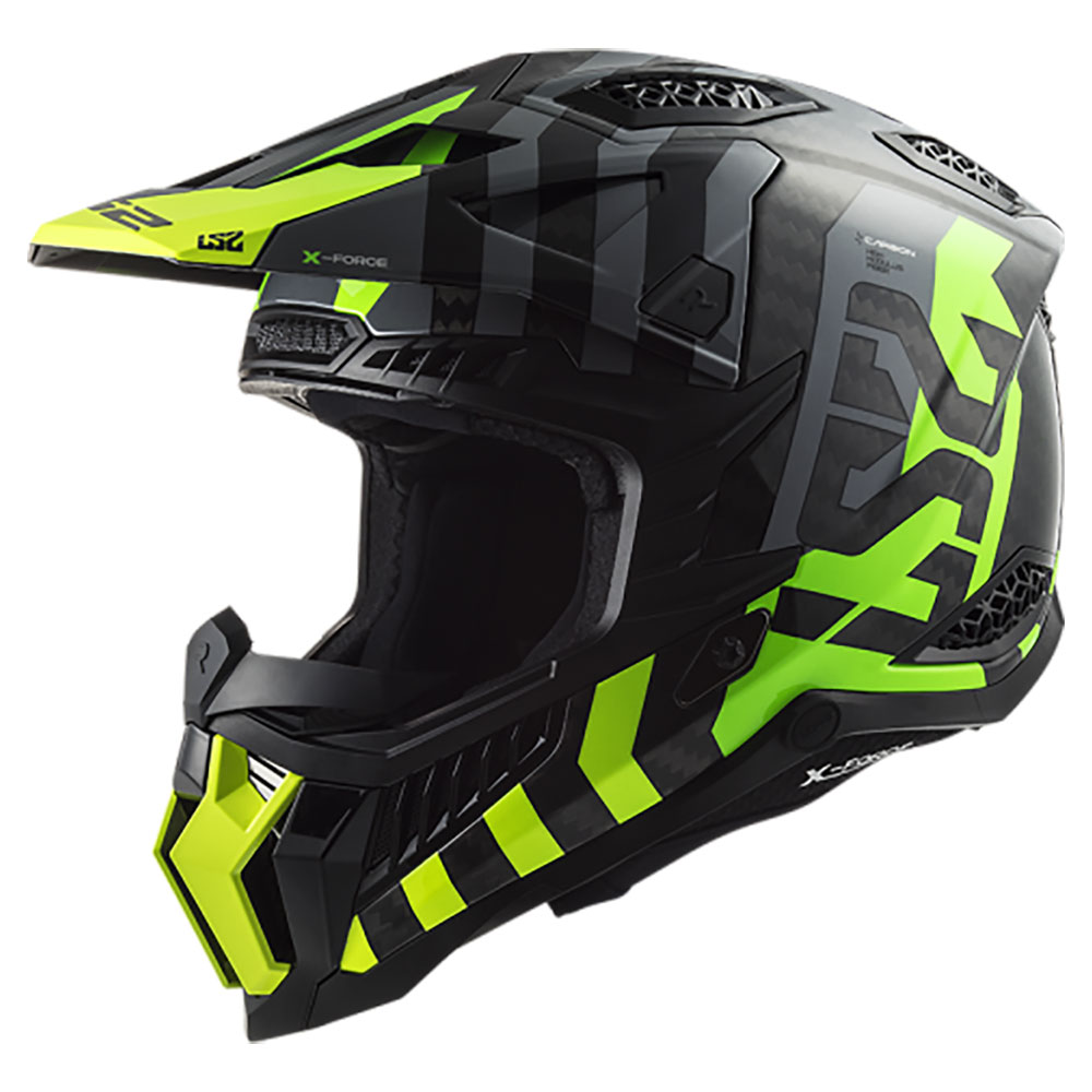 LS2 MX703 C X-FORCE BARRIER, MOTO ĶIVERE, dzeltenzaļa LS2 MX703 C X-FORCE BARRIER, MOTO ĶIVERE, dzeltenzaļa