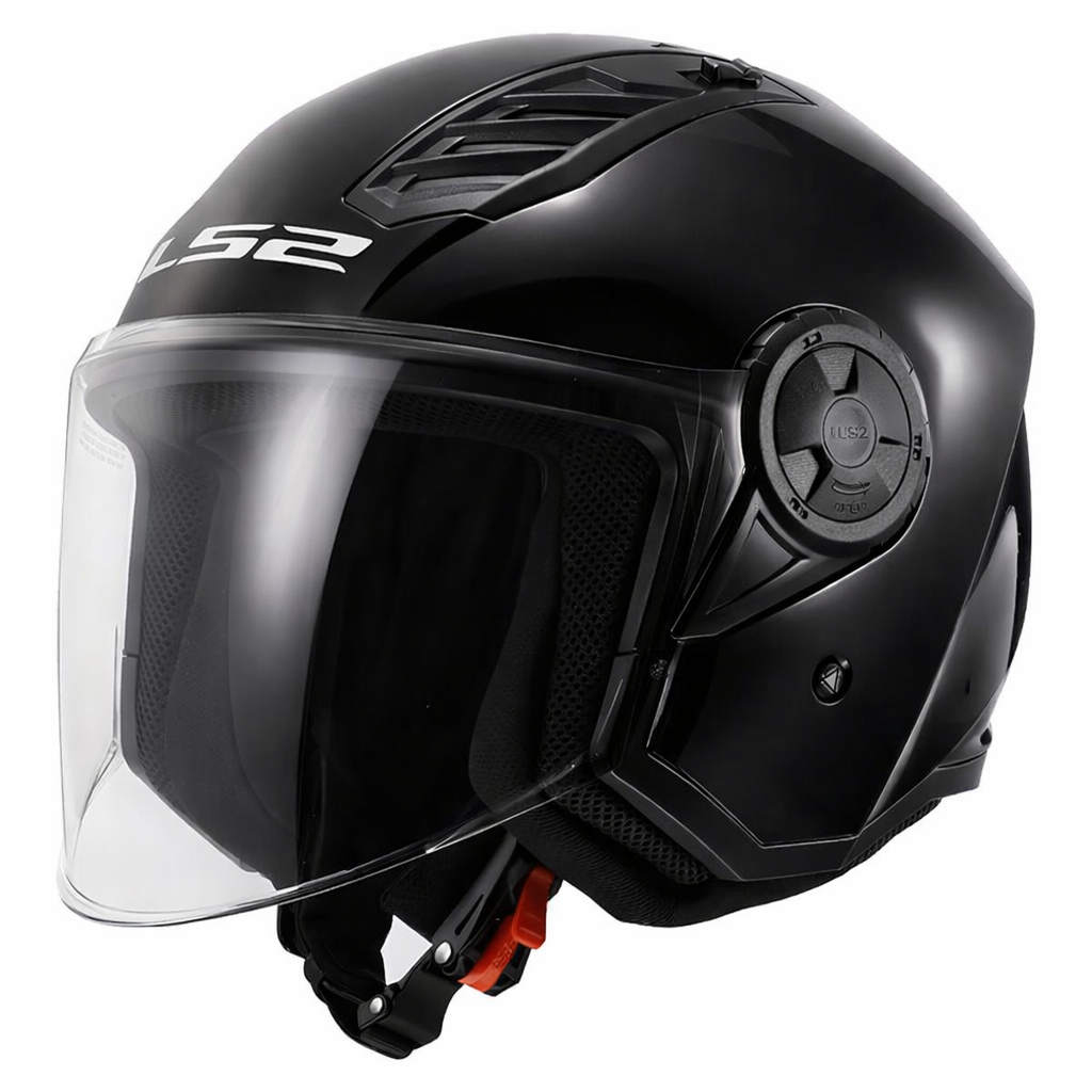LS2 OF616 AIRFLOW II SOLID, MOTO ĶIVERE, melna spīdīga LS2 OF616 AIRFLOW II SOLID, MOTO ĶIVERE, melna spīdīga