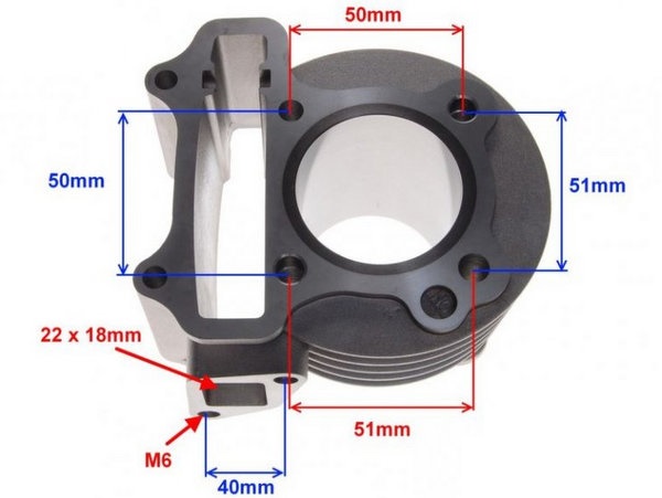 Cilindra komplekts 47,00mm priekš 4T GY6 80cc dzinējiem Cilindra komplekts 47,00mm priekš 4T GY6 80cc dzinējiem - Image 3
