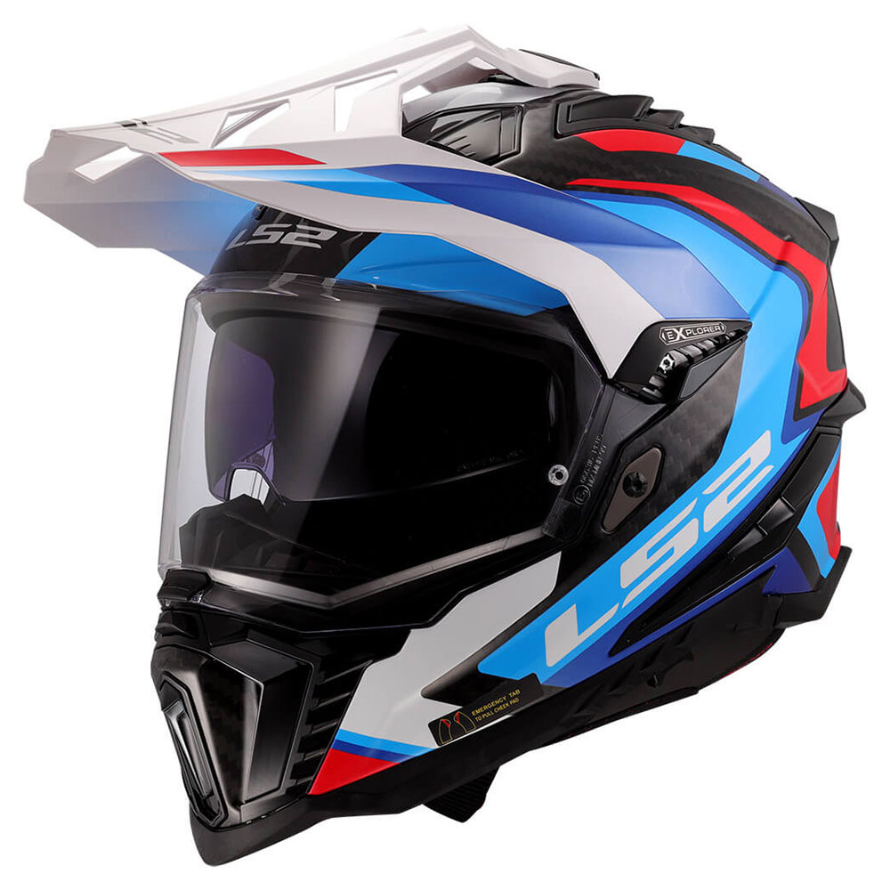 LS2 MX701 C EXPLORER FRONTIER II, MOTO ĶIVERE, balta, zila LS2 MX701 C EXPLORER FRONTIER II, MOTO ĶIVERE, balta, zila