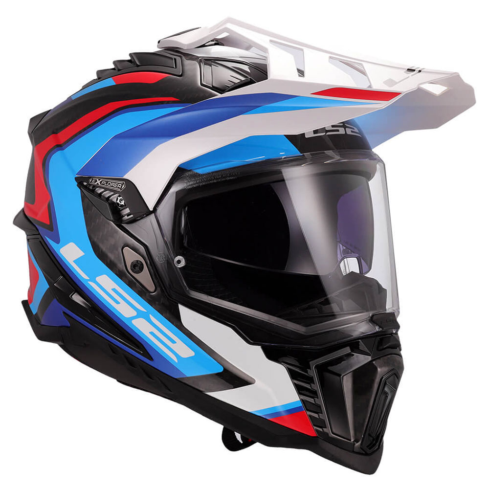 LS2 MX701 C EXPLORER FRONTIER II, MOTO ĶIVERE, balta, zila LS2 MX701 C EXPLORER FRONTIER II, MOTO ĶIVERE, balta, zila - Image 7