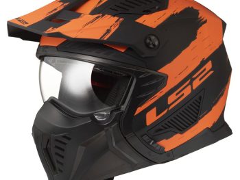 LS2 OF606 DRIFTER MUD, MOTO ĶIVERE, matēta melna, oranža