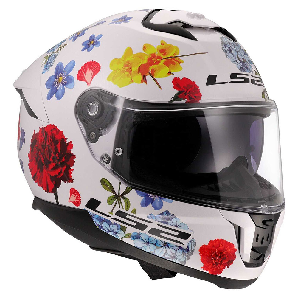 LS2 FF808 STREAM II FLOWERS, MOTO ĶIVERE, balta ar ziediem LS2 FF808 STREAM II FLOWERS, MOTO ĶIVERE, balta ar ziediem - Image 6