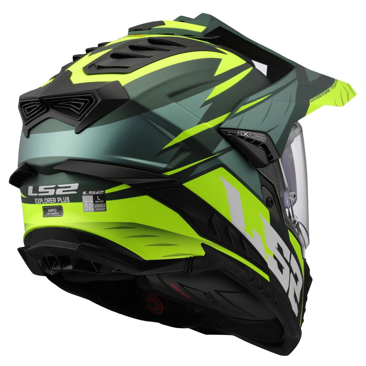 LS2 MX701 EXPLORER SPIRE, MOTO ĶIVERE, matēti zaļa dzeltena LS2 MX701 EXPLORER SPIRE, MOTO ĶIVERE, matēti zaļa dzeltena - Image 2