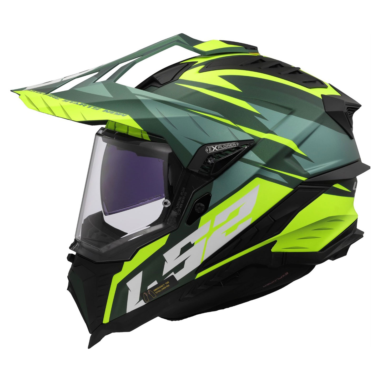 LS2 MX701 EXPLORER SPIRE, MOTO ĶIVERE, matēti zaļa dzeltena LS2 MX701 EXPLORER SPIRE, MOTO ĶIVERE, matēti zaļa dzeltena - Image 7