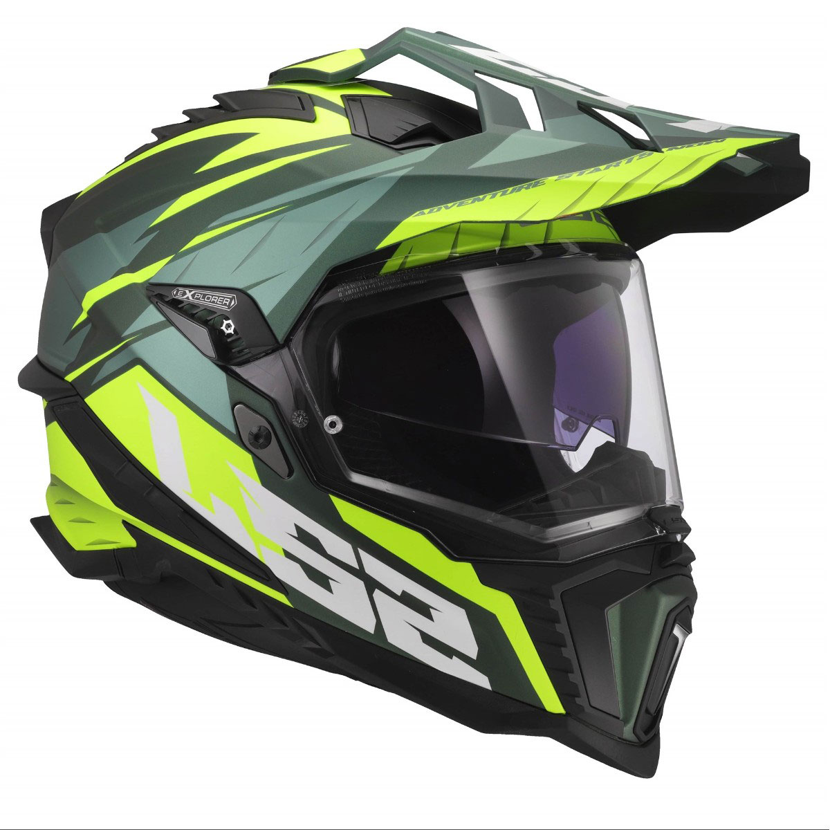 LS2 MX701 EXPLORER SPIRE, MOTO ĶIVERE, matēti zaļa dzeltena LS2 MX701 EXPLORER SPIRE, MOTO ĶIVERE, matēti zaļa dzeltena - Image 5