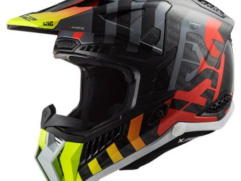 LS2 MX703 C X-FORCE BARRIER, MOTO ĶIVERE, dzelteni sarkana
