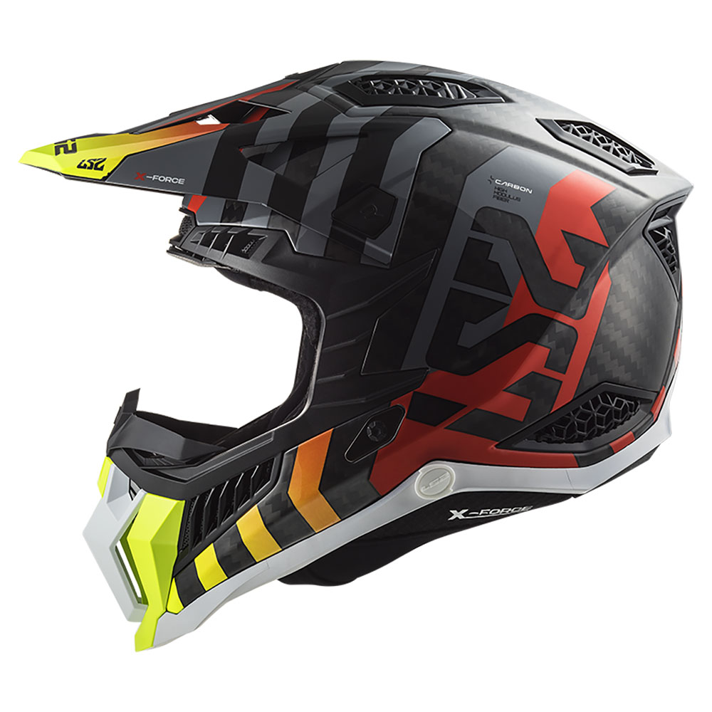 LS2 MX703 C X-FORCE BARRIER, MOTO ĶIVERE, dzelteni sarkana LS2 MX703 C X-FORCE BARRIER, MOTO ĶIVERE, dzelteni sarkana - Image 2