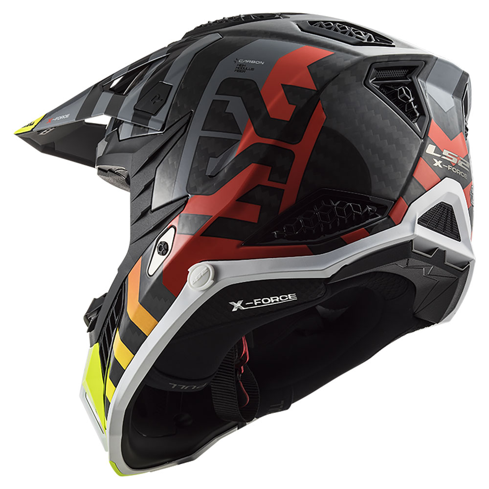 LS2 MX703 C X-FORCE BARRIER, MOTO ĶIVERE, dzelteni sarkana LS2 MX703 C X-FORCE BARRIER, MOTO ĶIVERE, dzelteni sarkana - Image 3
