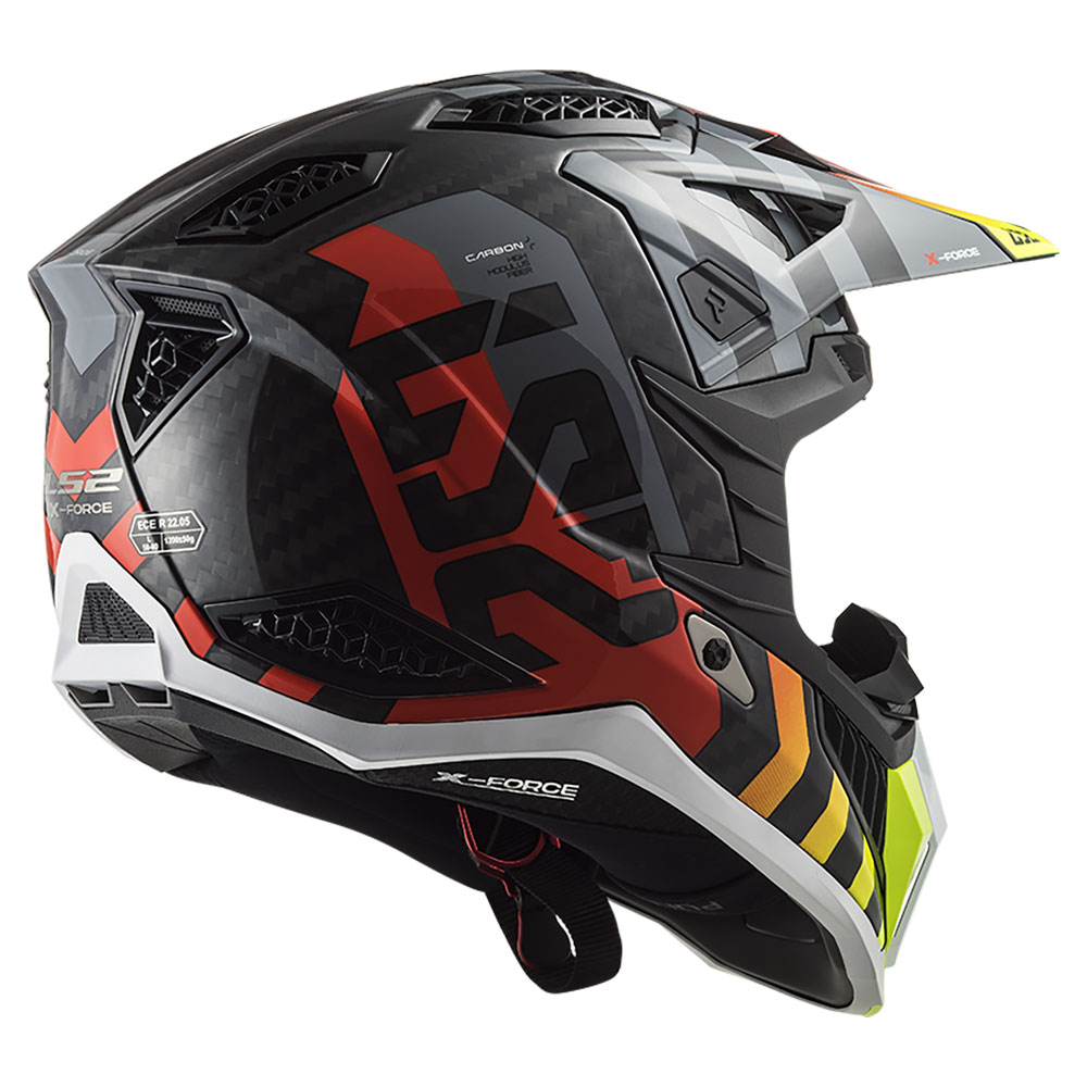 LS2 MX703 C X-FORCE BARRIER, MOTO ĶIVERE, dzelteni sarkana LS2 MX703 C X-FORCE BARRIER, MOTO ĶIVERE, dzelteni sarkana - Image 5