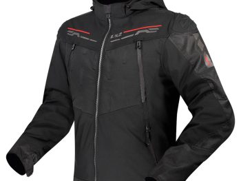 LS2 Zirconium vīriešu moto jaka - melna-sarkana