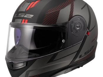 LS2 FF908 STROBE II CODE, MOTO ĶIVERE, melna, pelēka