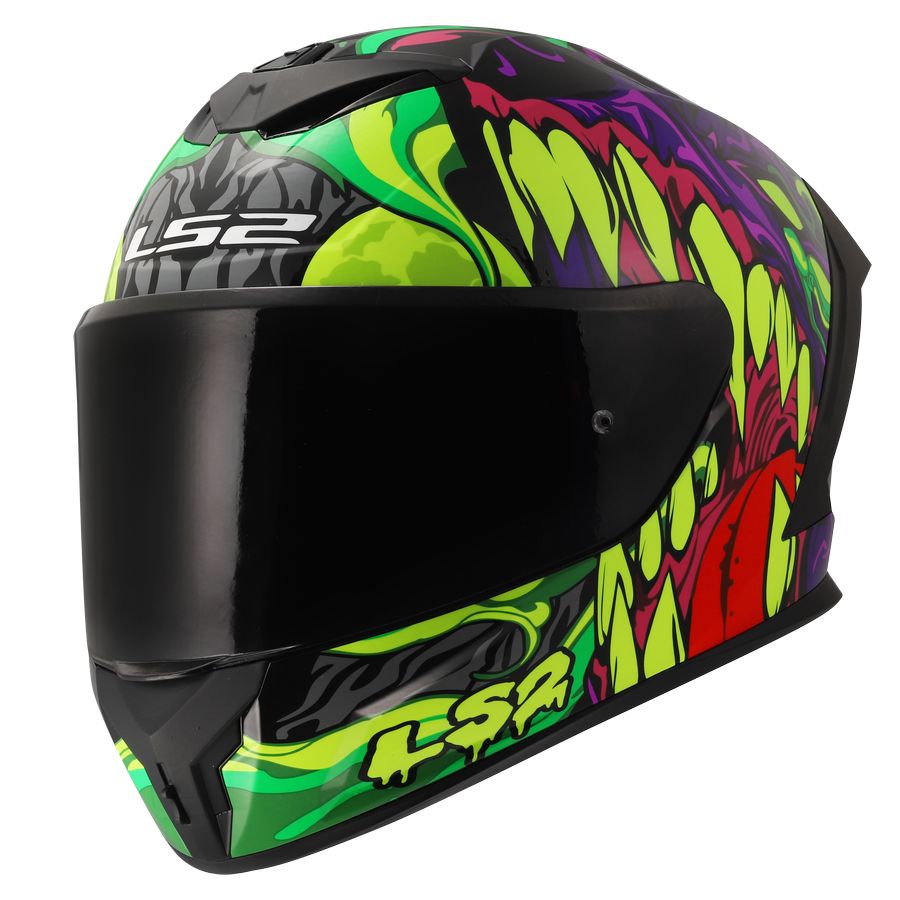 LS2 FF820 RAPID III LYCANT, MOTO ĶIVERE, violeta, zaļa LS2 FF820 RAPID III LYCANT, MOTO ĶIVERE, violeta, zaļa