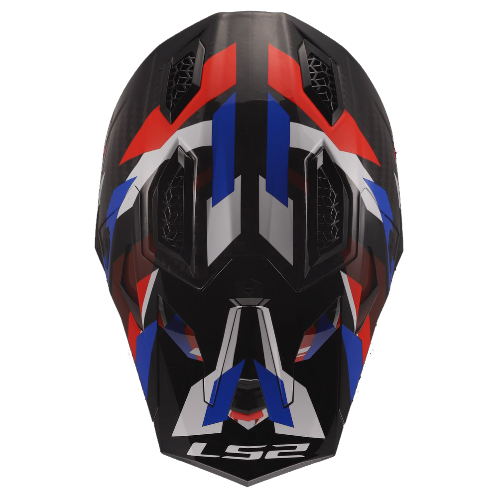 LS2 MX703 C X-FORCE PHANTOM, MOTO ĶIVERE, balts/ zils/ sarkans LS2 MX703 C X-FORCE PHANTOM, MOTO ĶIVERE, balts/ zils/ sarkans - Image 2
