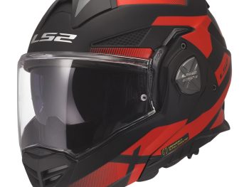 LS2 FF901 ADVANT X NOVA, MOTO ĶIVERE, melna sarkana