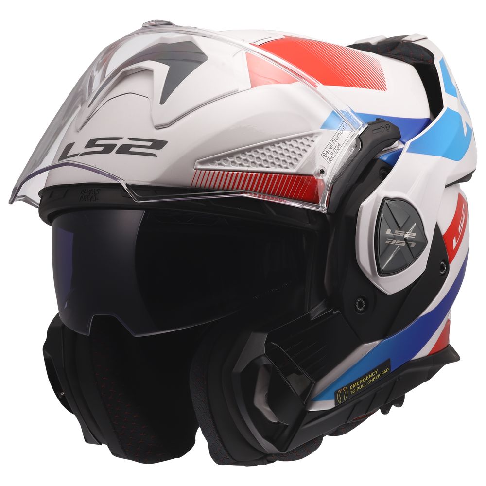LS2 FF901 ADVANT X NOVA, MOTO ĶIVERE, balta zila sarkana LS2 FF901 ADVANT X NOVA, MOTO ĶIVERE, balta zila sarkana - Image 2