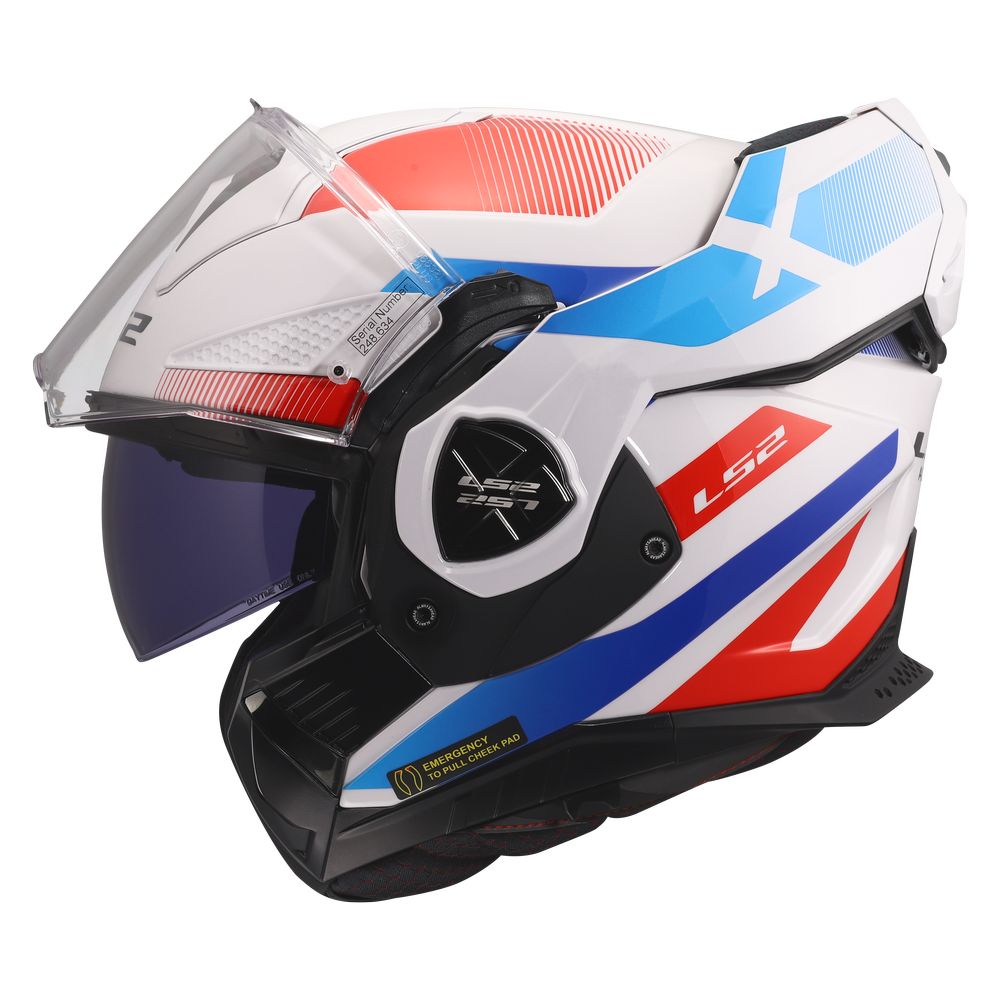 LS2 FF901 ADVANT X NOVA, MOTO ĶIVERE, balta zila sarkana LS2 FF901 ADVANT X NOVA, MOTO ĶIVERE, balta zila sarkana - Image 4