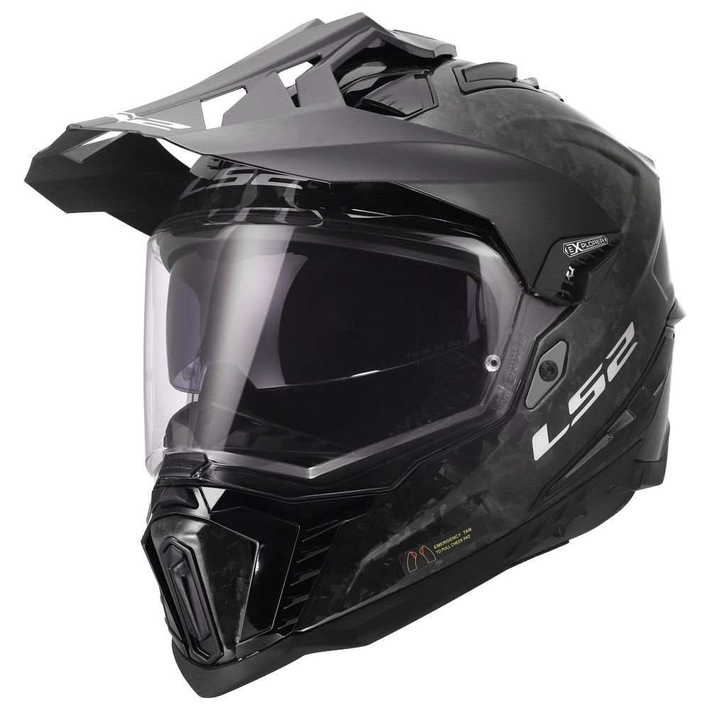 LS2 MX701 EXPLORER C FORGED, MOTO ĶIVERE, spīdīga melna LS2 MX701 EXPLORER C FORGED, MOTO ĶIVERE, spīdīga melna