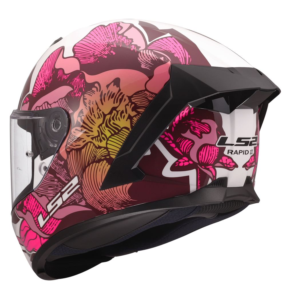 LS2 FF820 RAPID III POPPIES II, MOTO ĶIVERE, balta, rozā LS2 FF820 RAPID III POPPIES II, MOTO ĶIVERE, balta, rozā - Image 3