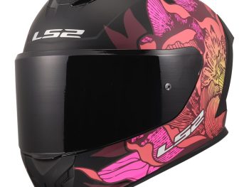 LS2 FF820 RAPID III POPPIES II Helmet, melna, rozā