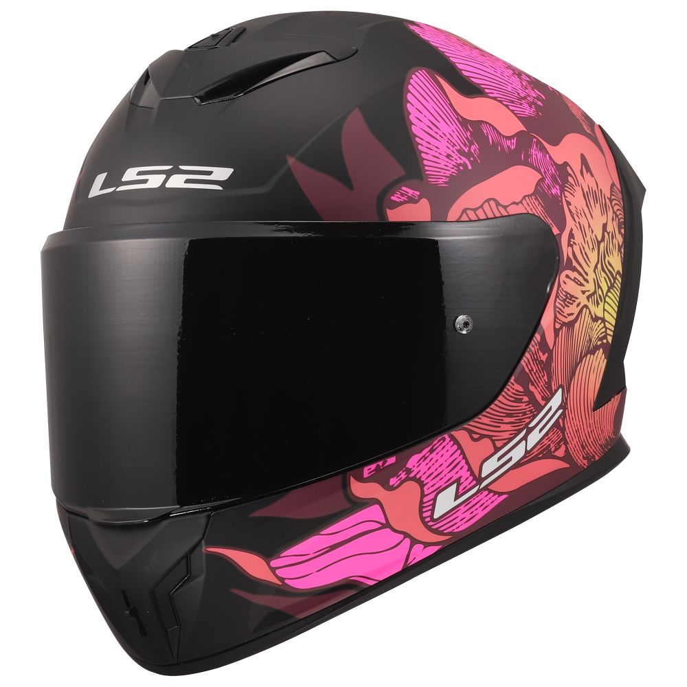 LS2 FF820 RAPID III POPPIES II Helmet, melna, rozā LS2 FF820 RAPID III POPPIES II Helmet, melna, rozā
