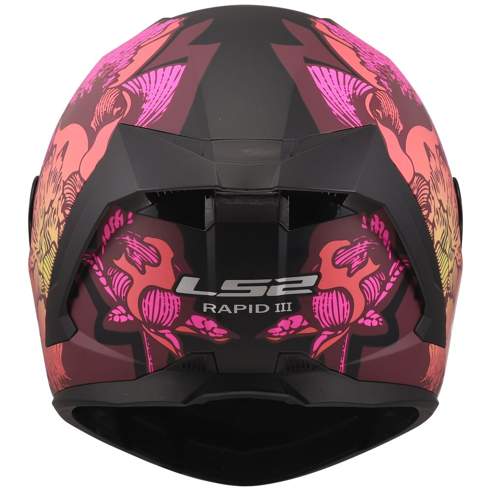 LS2 FF820 RAPID III POPPIES II Helmet, melna, rozā LS2 FF820 RAPID III POPPIES II Helmet, melna, rozā - Image 5