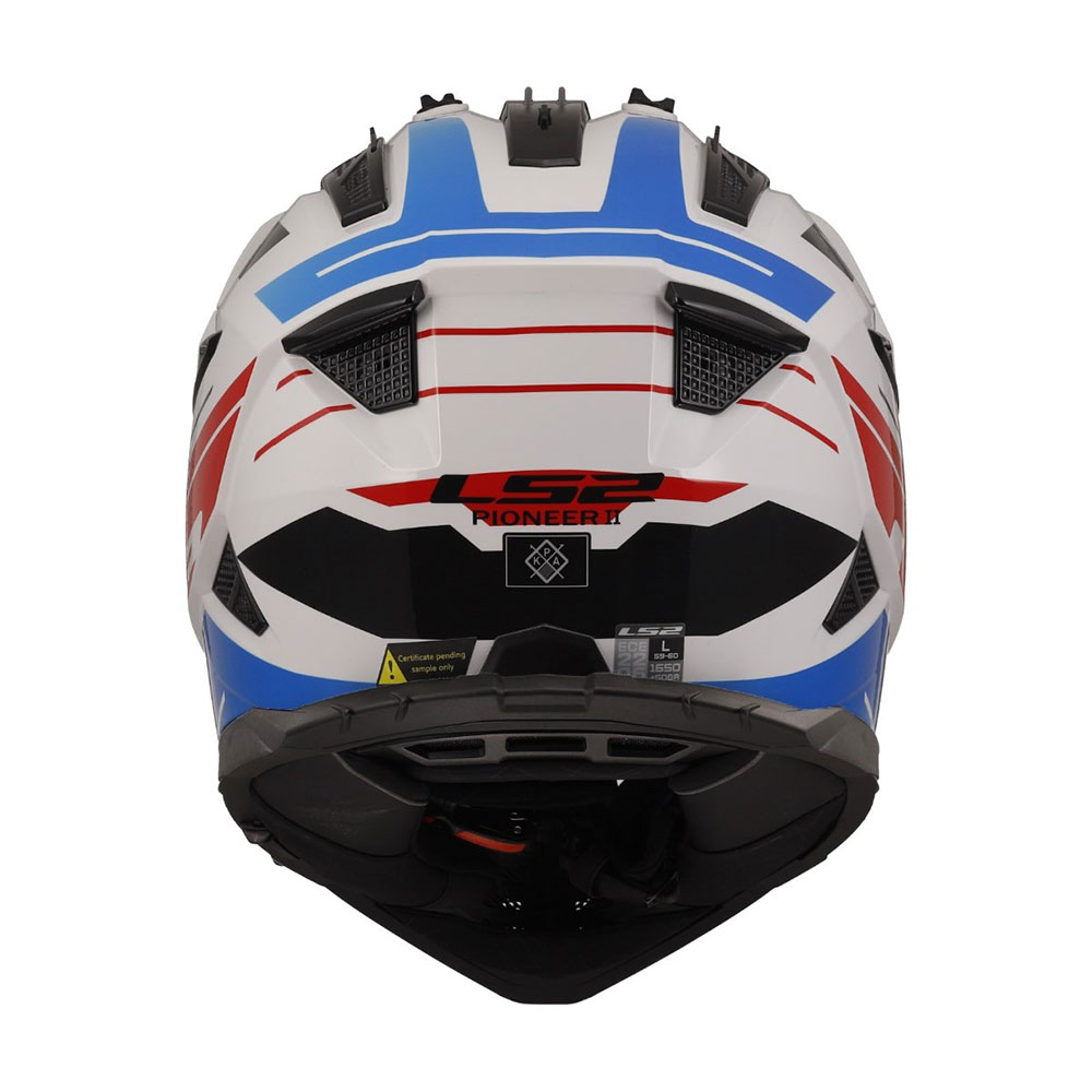 LS2 MX702 PIONEER II NAMIB, MOTO ĶIVERE, balta, zila, sarkana LS2 MX702 PIONEER II NAMIB, MOTO ĶIVERE, balta, zila, sarkana - Image 2