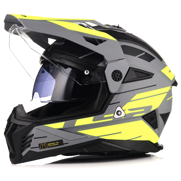 LS2 MX702 PIONEER II NAMIB, MOTO ĶIVERE, matēta pelēka, dzeltena LS2 MX702 PIONEER II NAMIB, MOTO ĶIVERE, matēta pelēka, dzeltena - Image 6