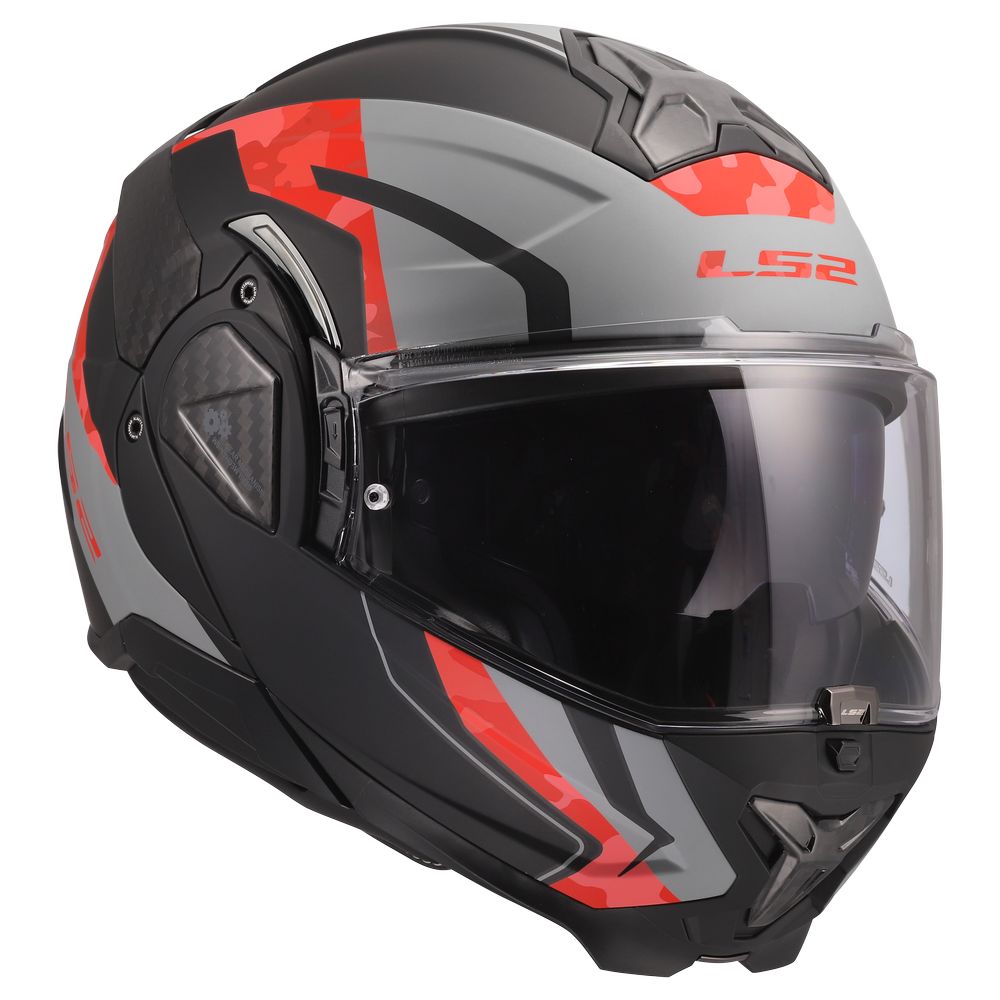LS2 FF910 ADVANT II GLIDE, MOTO ĶIVERE, melna, pelēka, sarkana LS2 FF910 ADVANT II GLIDE, MOTO ĶIVERE, melna, pelēka, sarkana - Image 2