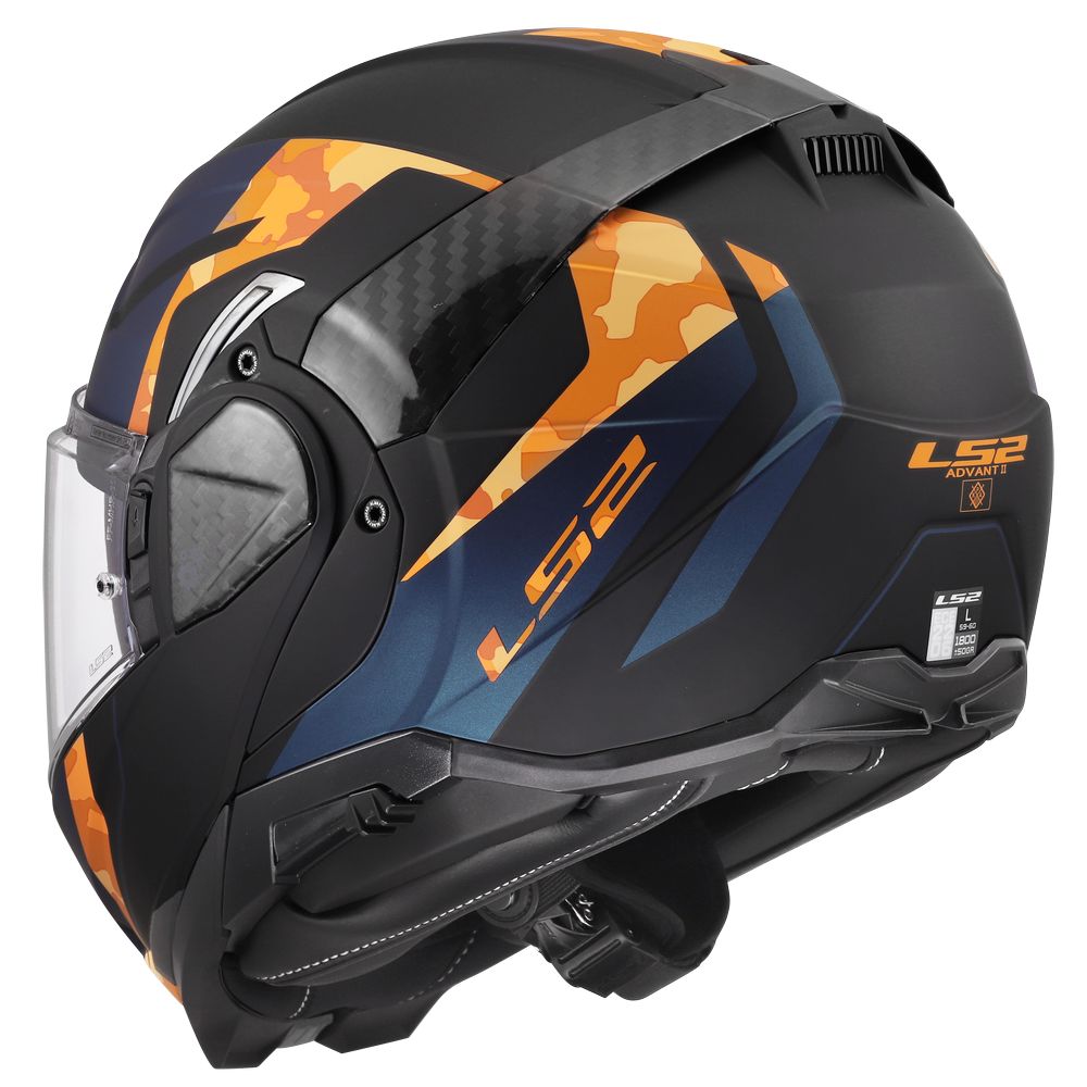 LS2 FF910 ADVANT II GLIDE, MOTO ĶIVERE, melna, oranža LS2 FF910 ADVANT II GLIDE, MOTO ĶIVERE, melna, oranža - Image 3