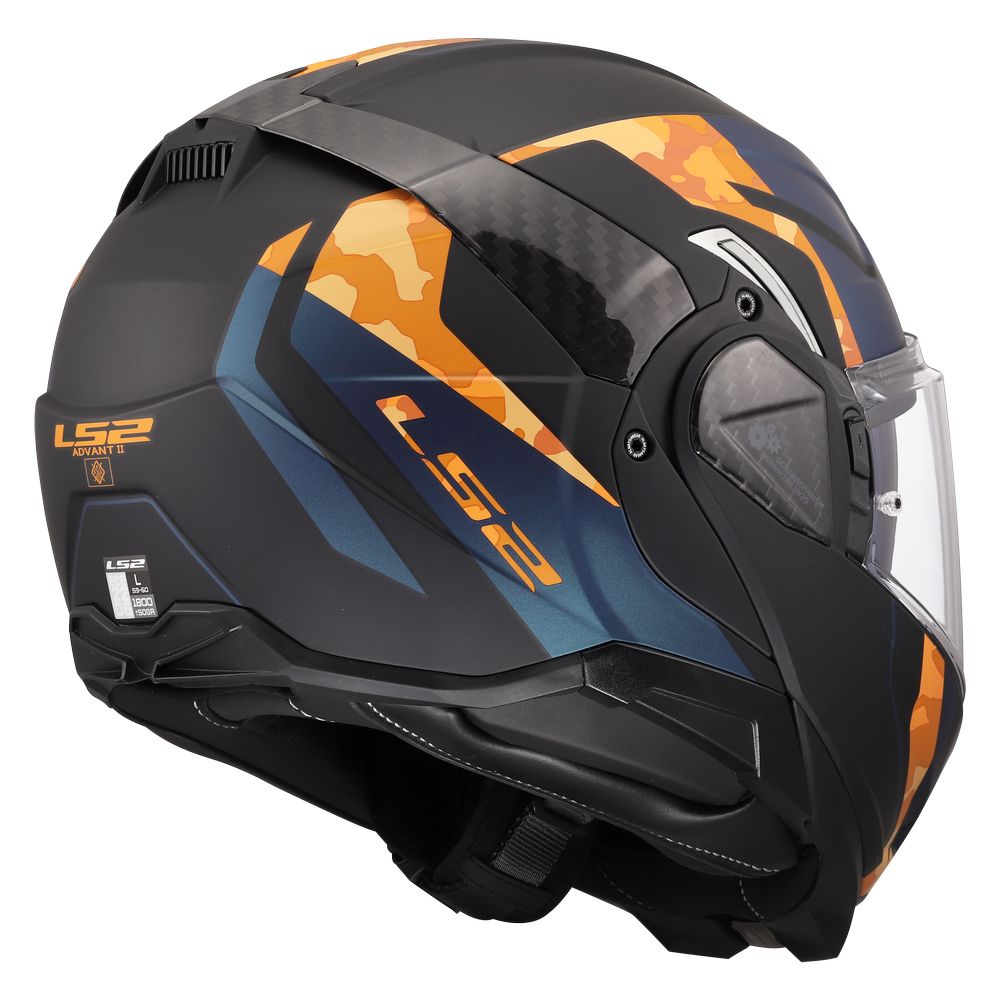 LS2 FF910 ADVANT II GLIDE, MOTO ĶIVERE, melna, oranža LS2 FF910 ADVANT II GLIDE, MOTO ĶIVERE, melna, oranža - Image 6