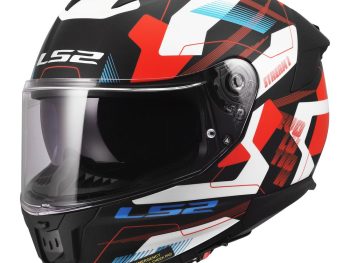 LS2 FF808 STREAM II MIKA, MOTO ĶIVERE, balta, zila, sarkana