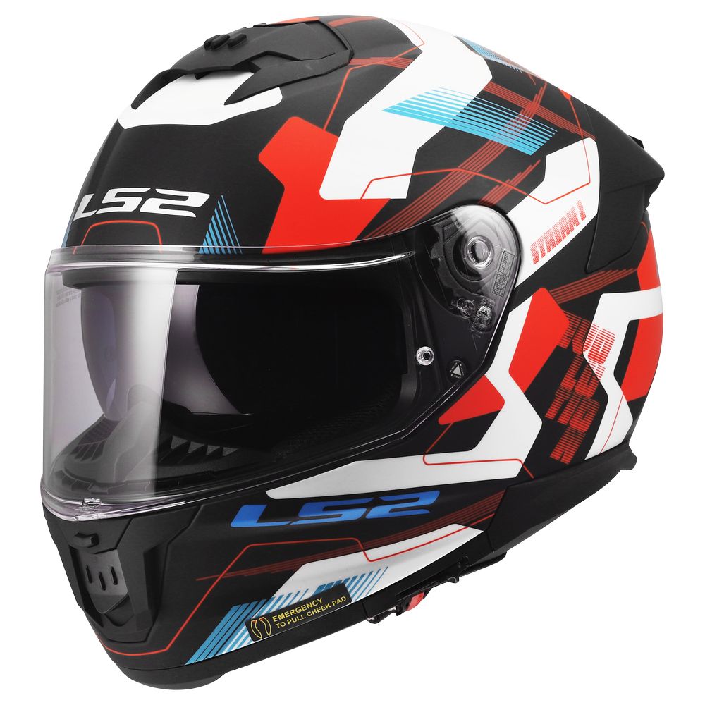 LS2 FF808 STREAM II MIKA, MOTO ĶIVERE, balta, zila, sarkana LS2 FF808 STREAM II MIKA, MOTO ĶIVERE, balta, zila, sarkana