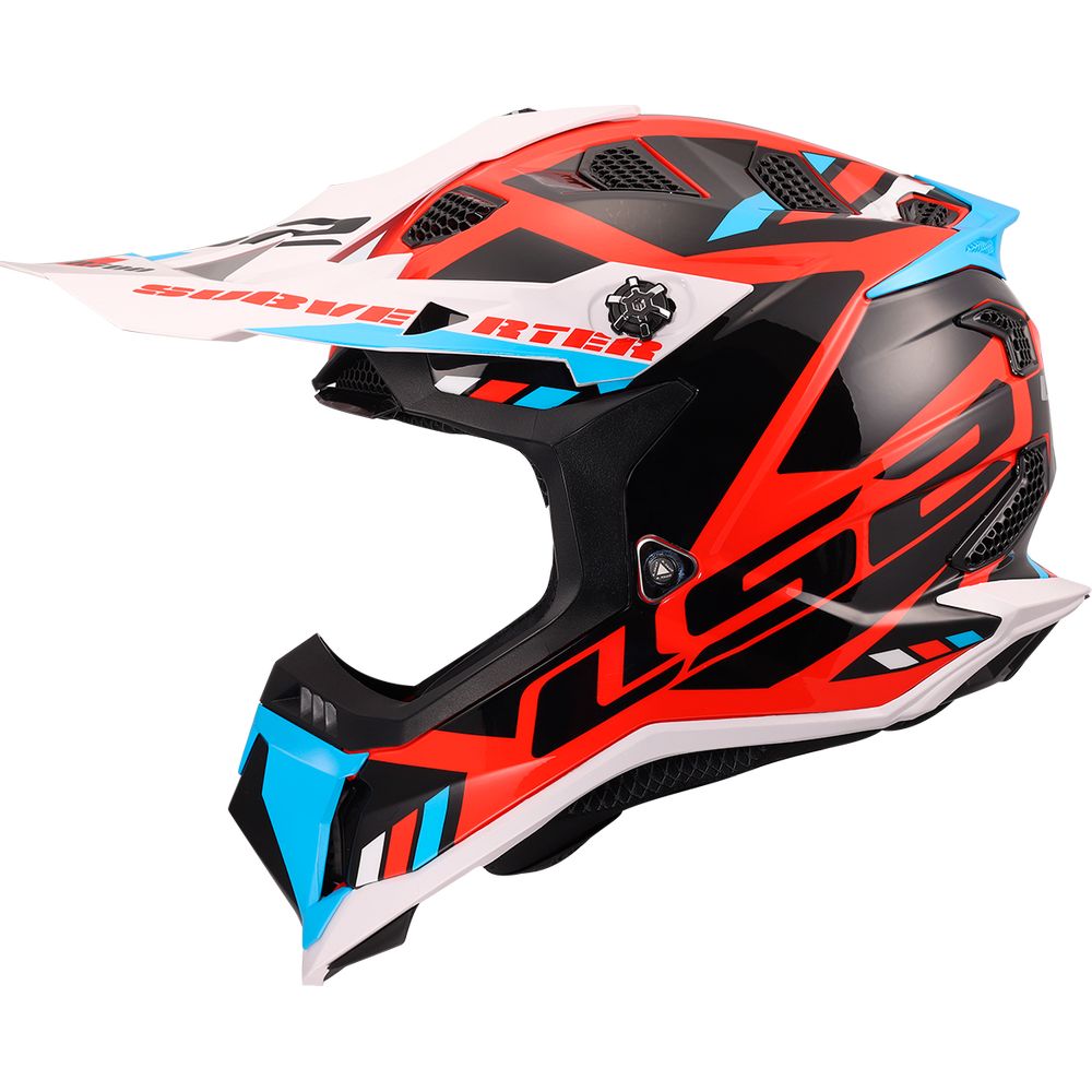 LS2 MX700 SUBVERTER EVO II STOMP, MOTO ĶIVERE, balts/ zils/ sarkans LS2 MX700 SUBVERTER EVO II STOMP, MOTO ĶIVERE, balts/ zils/ sarkans