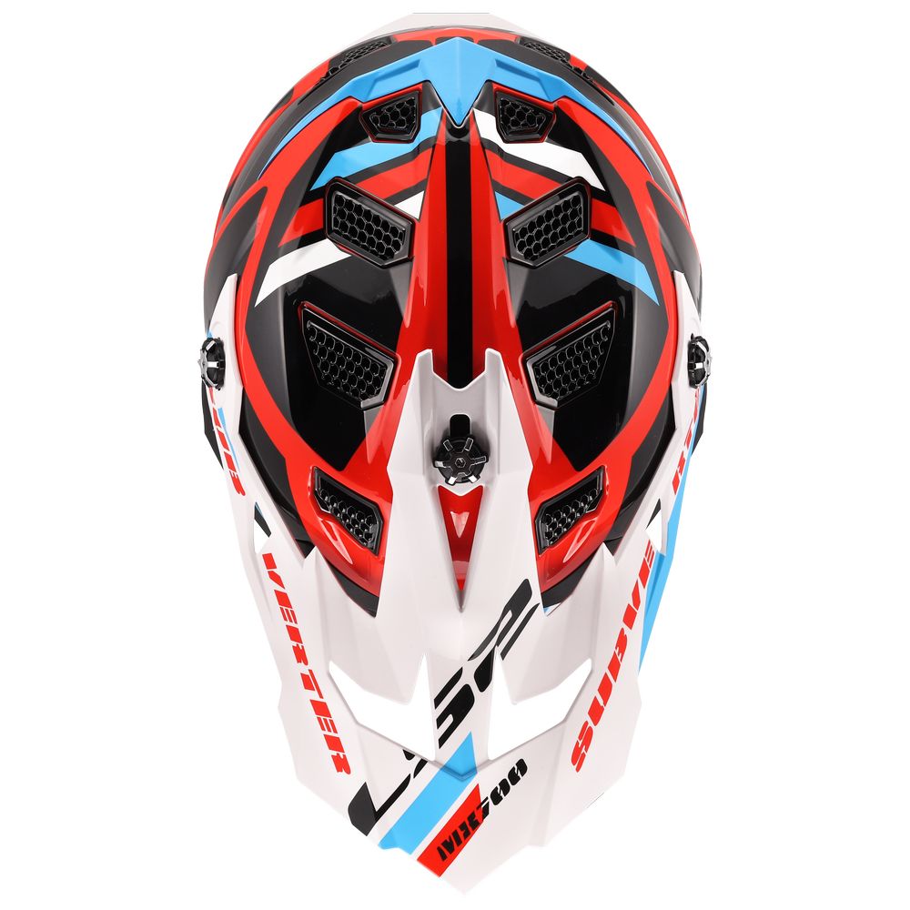 LS2 MX700 SUBVERTER EVO II STOMP, MOTO ĶIVERE, balts/ zils/ sarkans LS2 MX700 SUBVERTER EVO II STOMP, MOTO ĶIVERE, balts/ zils/ sarkans - Image 4