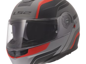 LS2 FF908 STROBE II MONZA, MOTO ĶIVERE, melna, pelēka, sarkana
