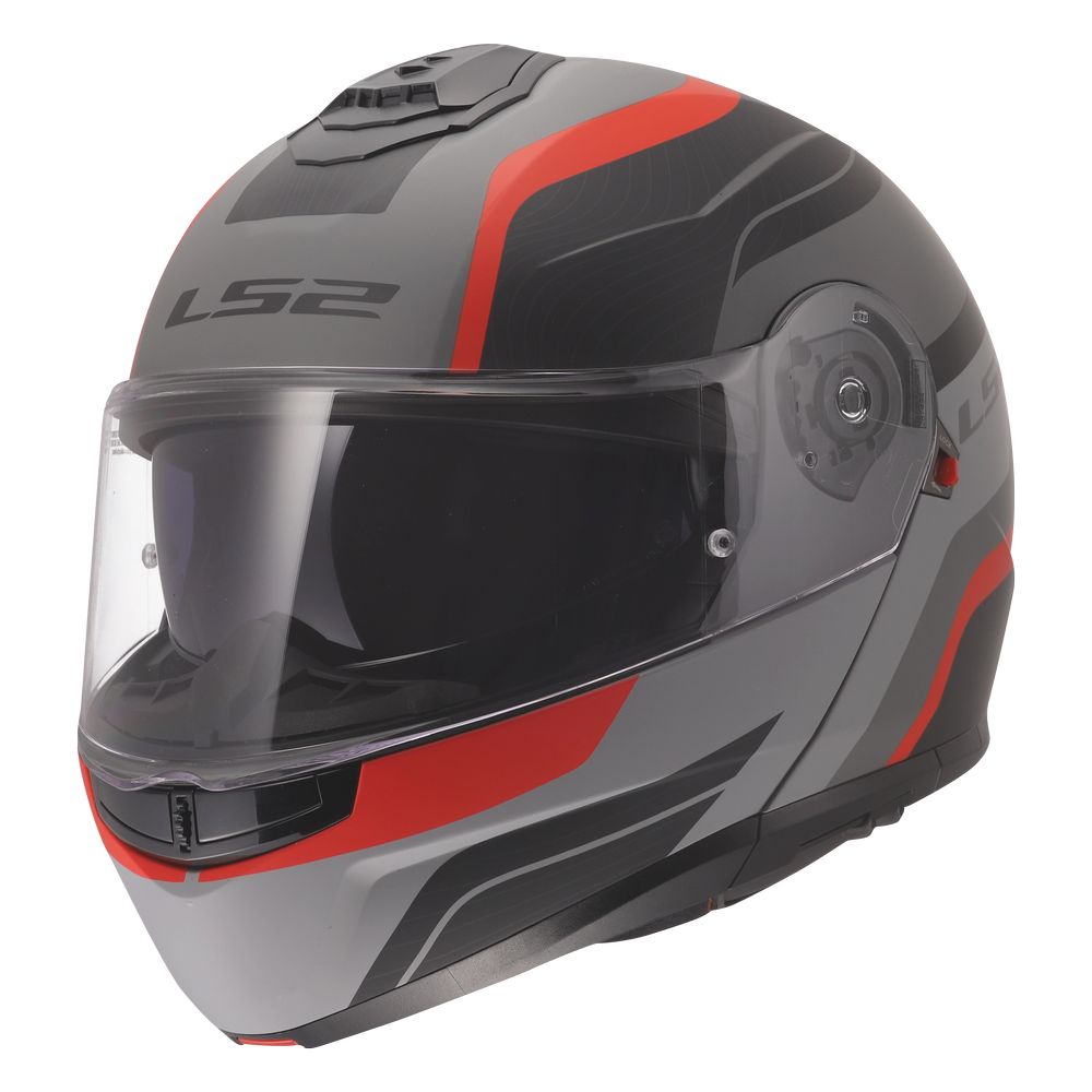 LS2 FF908 STROBE II MONZA, MOTO ĶIVERE, melna, pelēka, sarkana LS2 FF908 STROBE II MONZA, MOTO ĶIVERE, melna, pelēka, sarkana