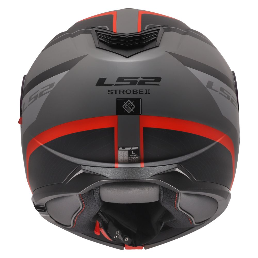 LS2 FF908 STROBE II MONZA, MOTO ĶIVERE, melna, pelēka, sarkana LS2 FF908 STROBE II MONZA, MOTO ĶIVERE, melna, pelēka, sarkana - Image 5