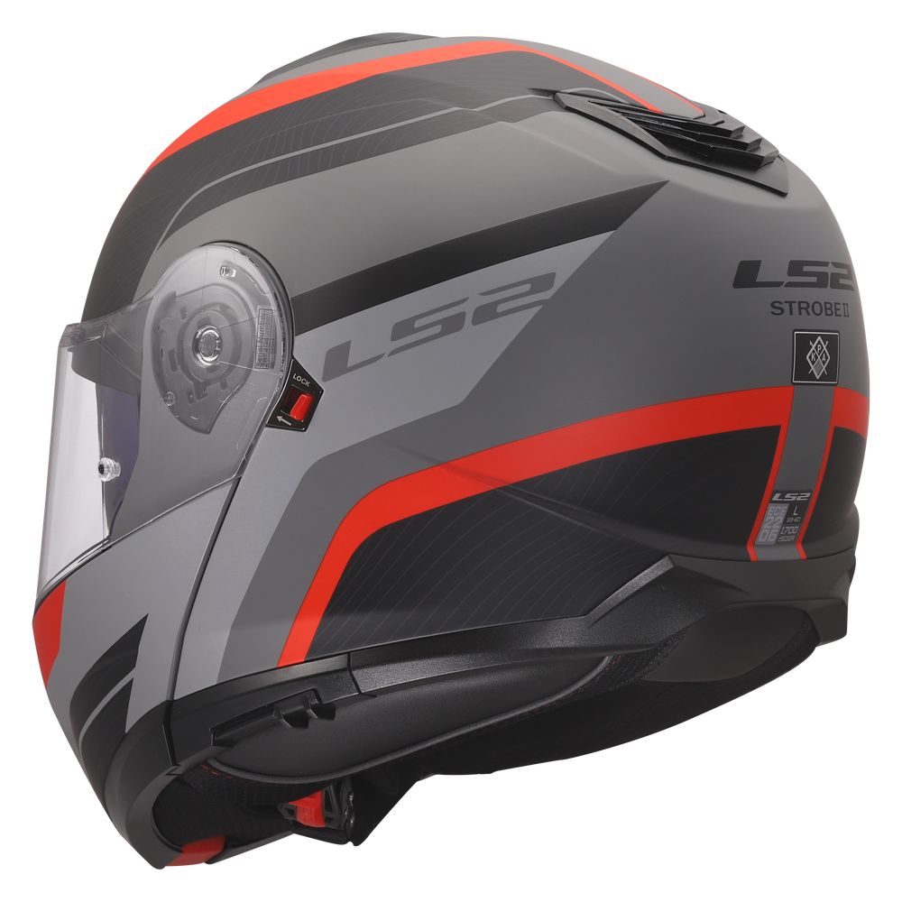 LS2 FF908 STROBE II MONZA, MOTO ĶIVERE, melna, pelēka, sarkana LS2 FF908 STROBE II MONZA, MOTO ĶIVERE, melna, pelēka, sarkana - Image 11