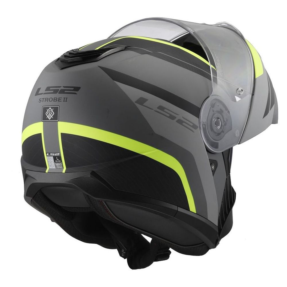 LS2 FF908 STROBE II MONZA, MOTO ĶIVERE, melna matēta H-V dzeltena LS2 FF908 STROBE II MONZA, MOTO ĶIVERE, melna matēta H-V dzeltena - Image 4