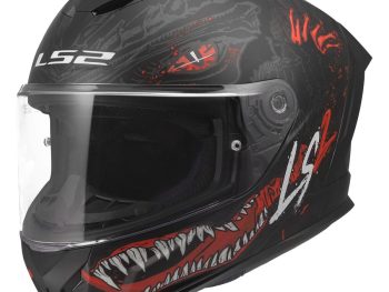 LS2 FF820 RAPID III KAIJU II, MOTO ĶIVERE, melna, sarkana, balta