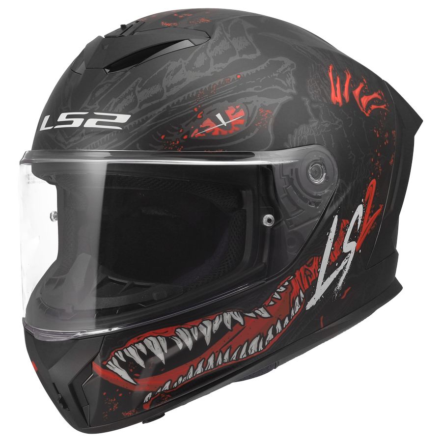 LS2 FF820 RAPID III KAIJU II, MOTO ĶIVERE, melna, sarkana, balta LS2 FF820 RAPID III KAIJU II, MOTO ĶIVERE, melna, sarkana, balta