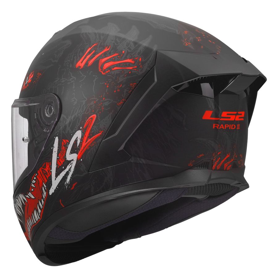LS2 FF820 RAPID III KAIJU II, MOTO ĶIVERE, melna, sarkana, balta LS2 FF820 RAPID III KAIJU II, MOTO ĶIVERE, melna, sarkana, balta - Image 2
