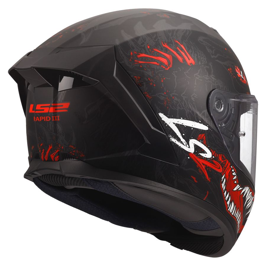LS2 FF820 RAPID III KAIJU II, MOTO ĶIVERE, melna, sarkana, balta LS2 FF820 RAPID III KAIJU II, MOTO ĶIVERE, melna, sarkana, balta - Image 5