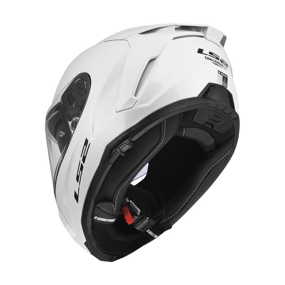 LS2 FF817 CHALLENGER II SOLID, MOTO ĶIVERE, balta spīdīga LS2 FF817 CHALLENGER II SOLID, MOTO ĶIVERE, balta spīdīga - Image 2
