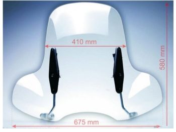 Universāls akrila moto vējstikls deflektors 675mmx580mm