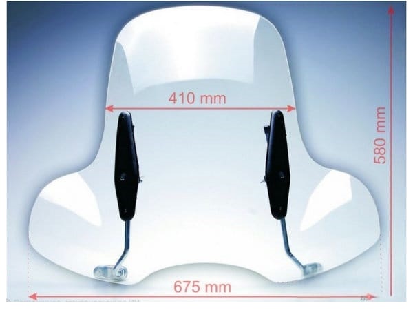 Universāls akrila moto vējstikls deflektors 675mmx580mm Universāls akrila moto vējstikls deflektors 675mmx580mm