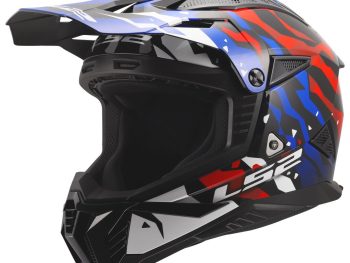 LS2 MX708 FAST II GROTESK Helmet Balta, zila, sarkana