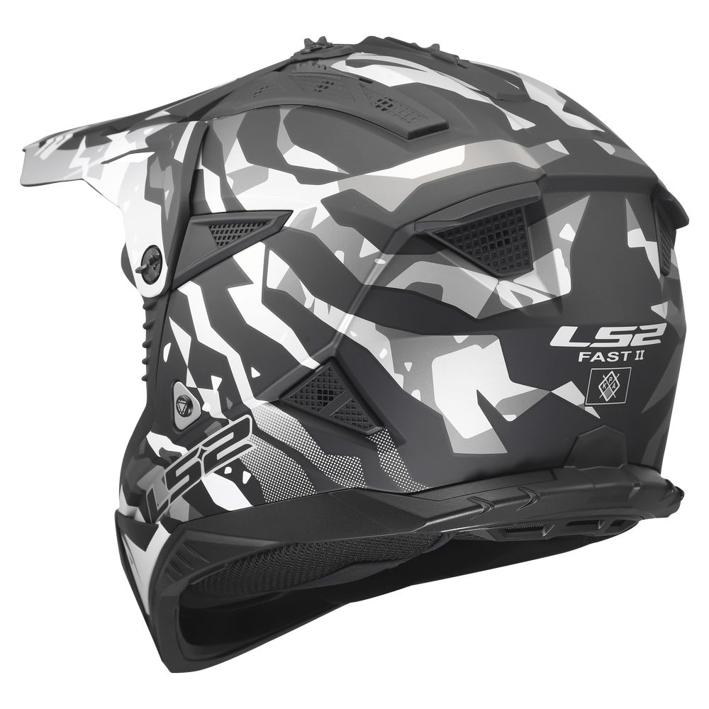 LS2 MX708 FAST II GROTESK, MOTO ĶIVERE, melna, pelēka LS2 MX708 FAST II GROTESK, MOTO ĶIVERE, melna, pelēka - Image 3