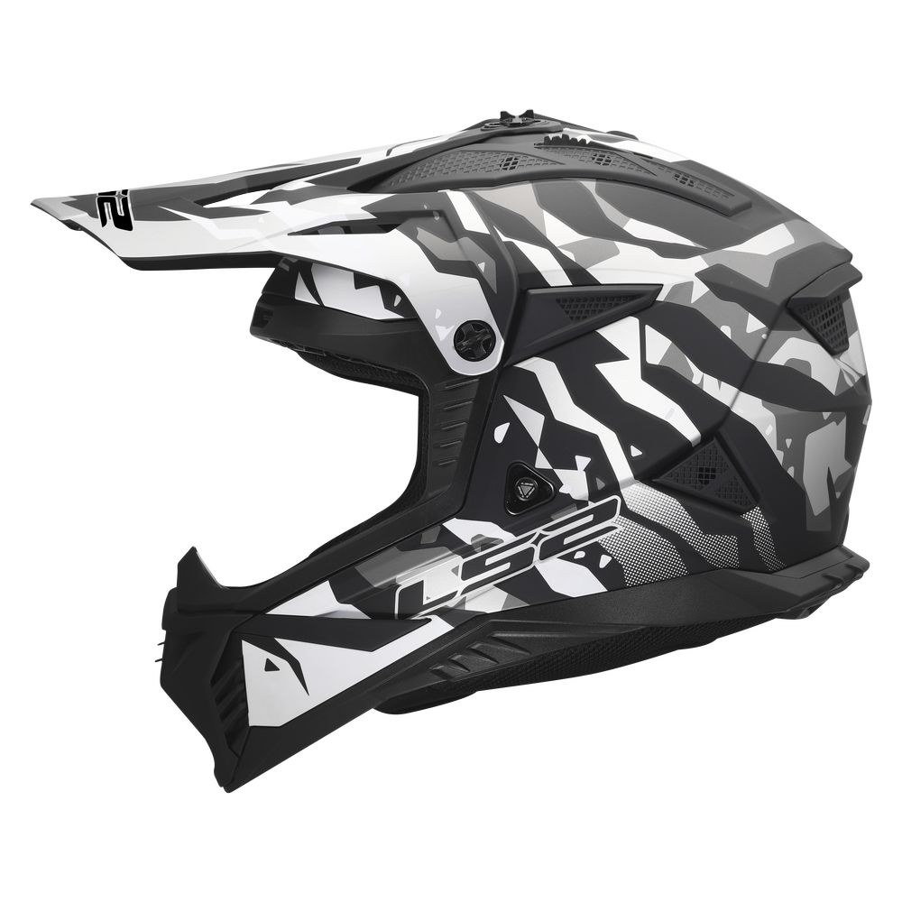 LS2 MX708 FAST II GROTESK, MOTO ĶIVERE, melna, pelēka LS2 MX708 FAST II GROTESK, MOTO ĶIVERE, melna, pelēka - Image 4